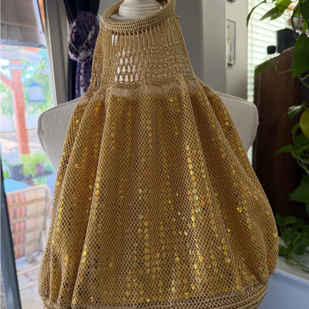 GAP Gold Mesh Sequin Top